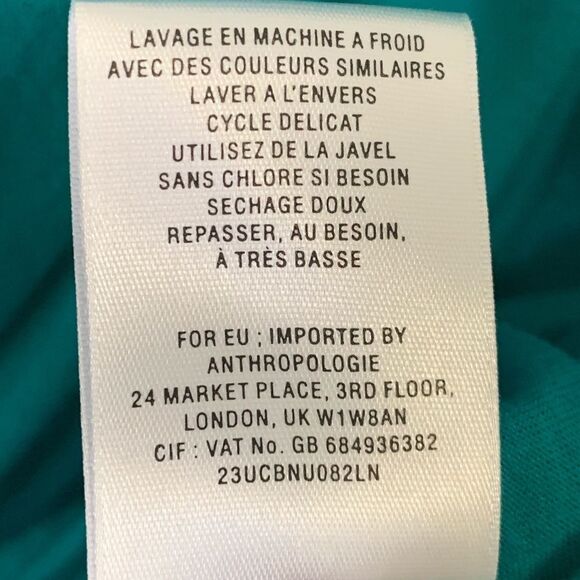 Leifnotes Anthropologie Asymmetrical Tank Top Teal - Picture 6 of 7